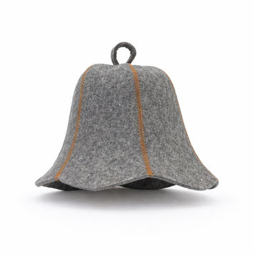 Natural Wool Felt Sauna Hat 3 mm Thick Unisex Grey