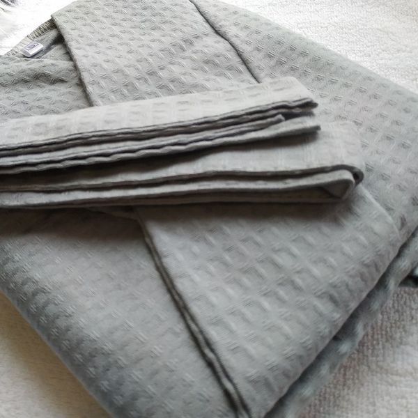 Вафельний халат Luxyart Кімоно розмір (50-52) L 100% бавовна сірий (LS-3374) LS-3374 фото