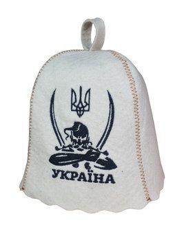 Банна шапка Luxyart "Козак з шаблями" натуральний войлок білий (LA-746) LA-746 фото