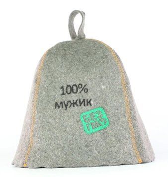 Лазнева шапка Luxyart "100% бейсбол" натуральна повсть сіра повсть (LA-004) LA-004 фото