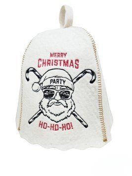 Банна шапка Luxyart "Merry Christmas" натуральна повсть біла (LA-868) LA-868 фото