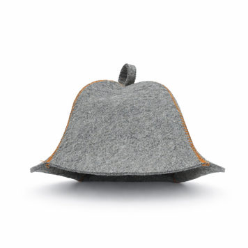 Natural Wool Felt Sauna Hat 3 mm Thick Unisex Grey